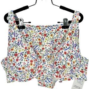 NWT TIME & TRU 2-PIECE SWIMSUIT Women’s 3X Top 2X Bottom MULTICOLOR FLORAL